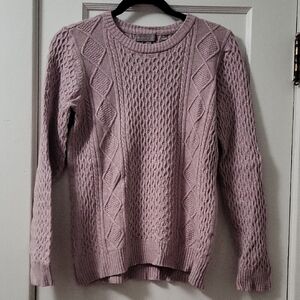Women's Cable Knit Sweater - Light Purple